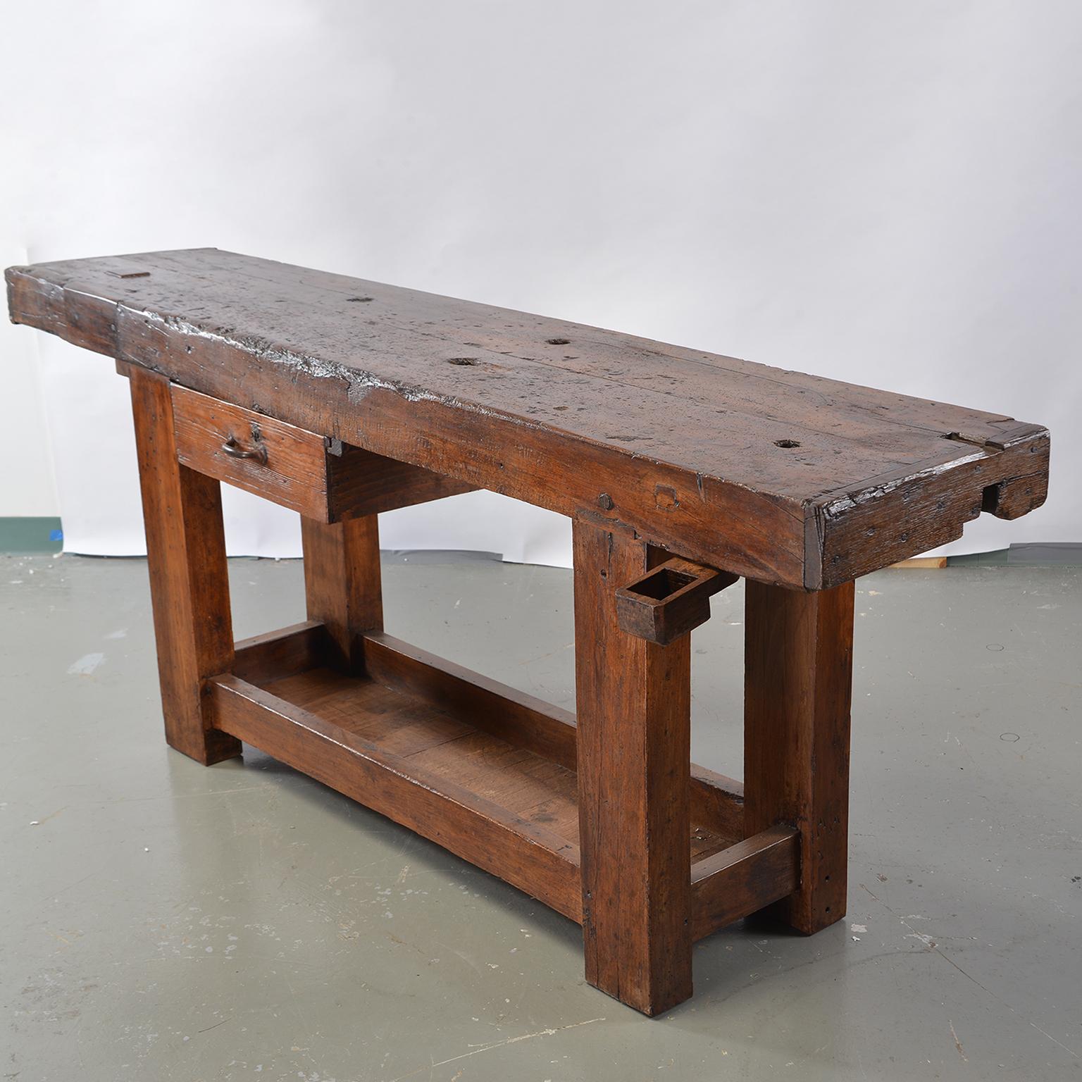 Industrial French 19th Century Work Bench Table