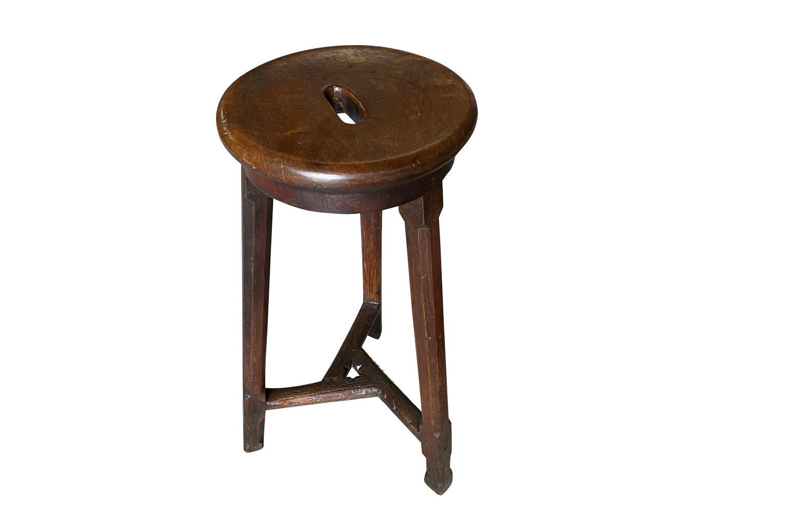 French 19th Century Work Stool In Good Condition In Round Top, TX