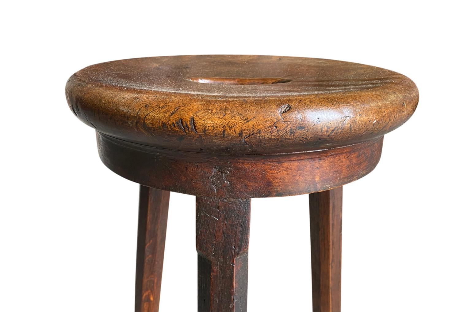 Chestnut French 19th Century Work Stool For Sale