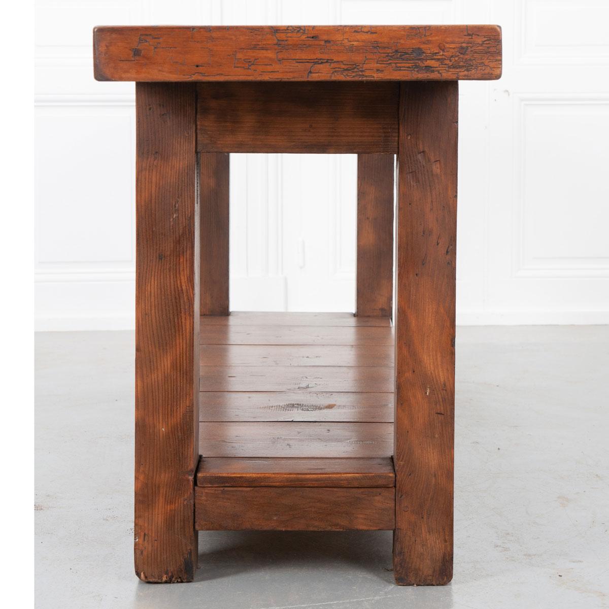 Pine French 19th Century Work Table Console