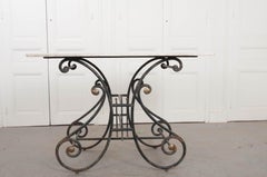 French 19th Century Wrought-Iron and Marble-Top Pastry Table