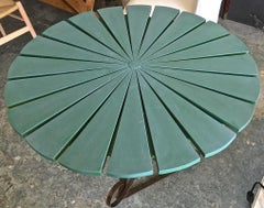 French 19th Century Wrought Iron and Painted Wood Round Garden Table