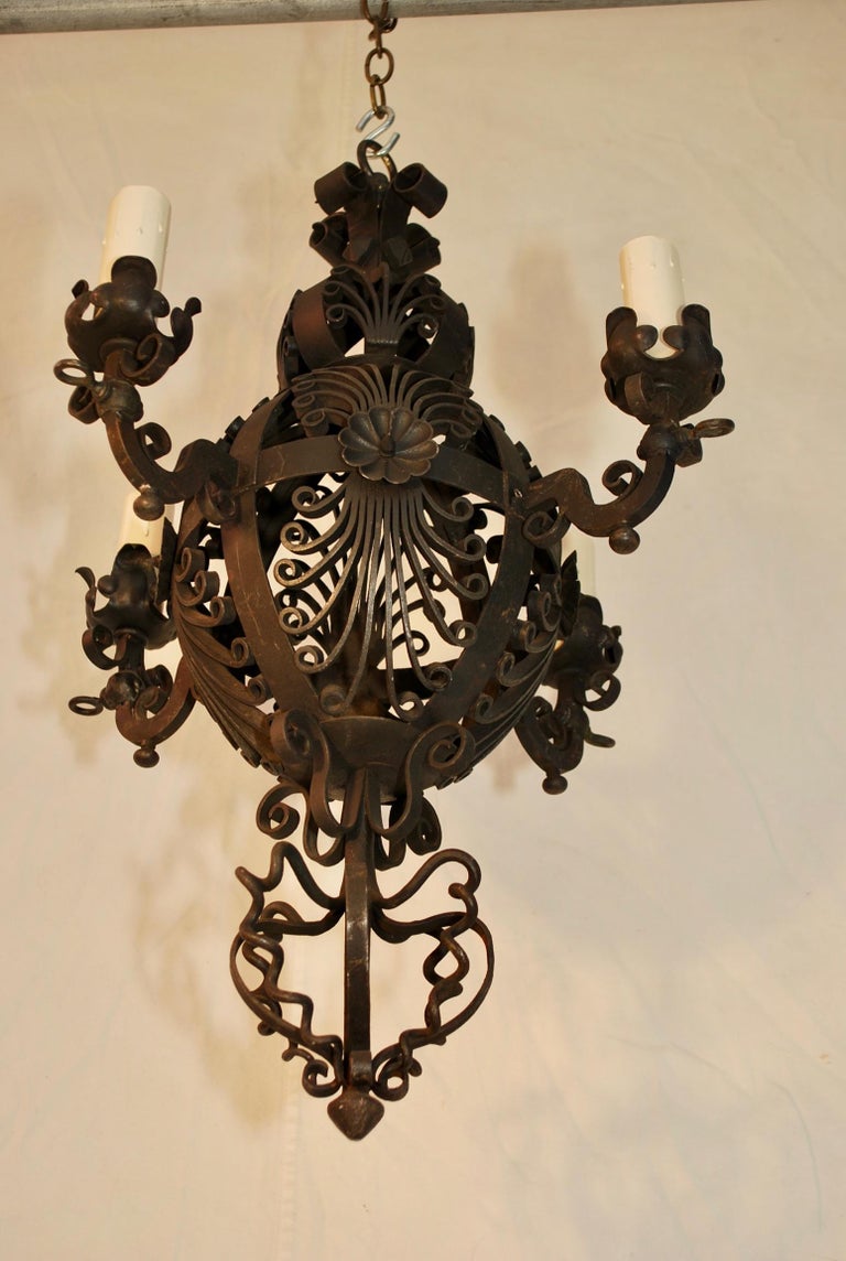 French 19th Century Wrought Iron Chandelier For Sale at ...