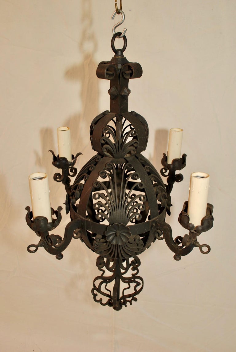 French 19th Century Wrought Iron Chandelier For Sale at ...