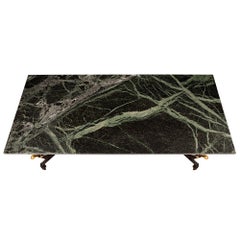 French 19th Century Wrought Iron, Gilt Metal and Marble Center or Dining Table