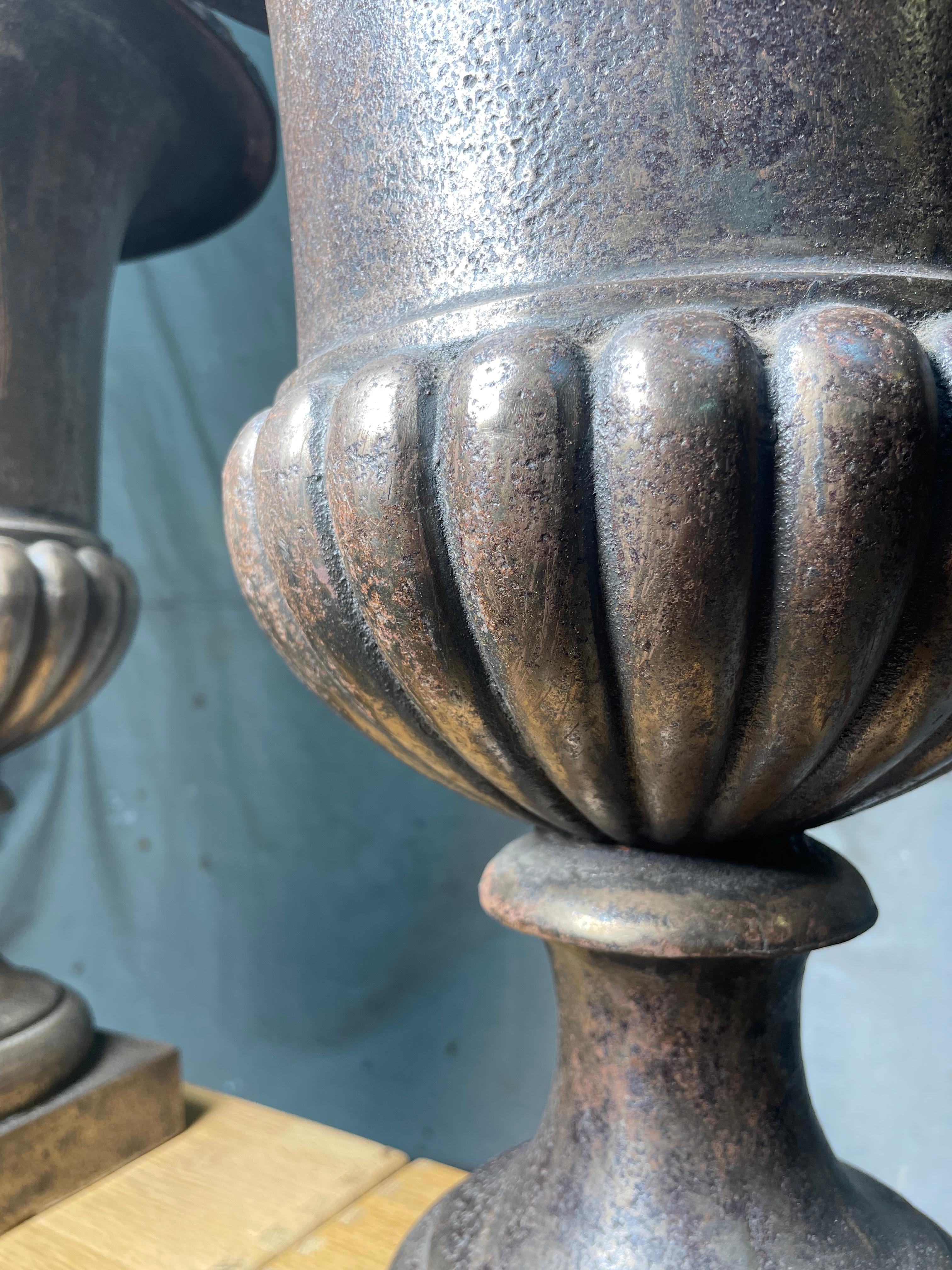French 19th Century Wrought Iron Urns For Sale 1