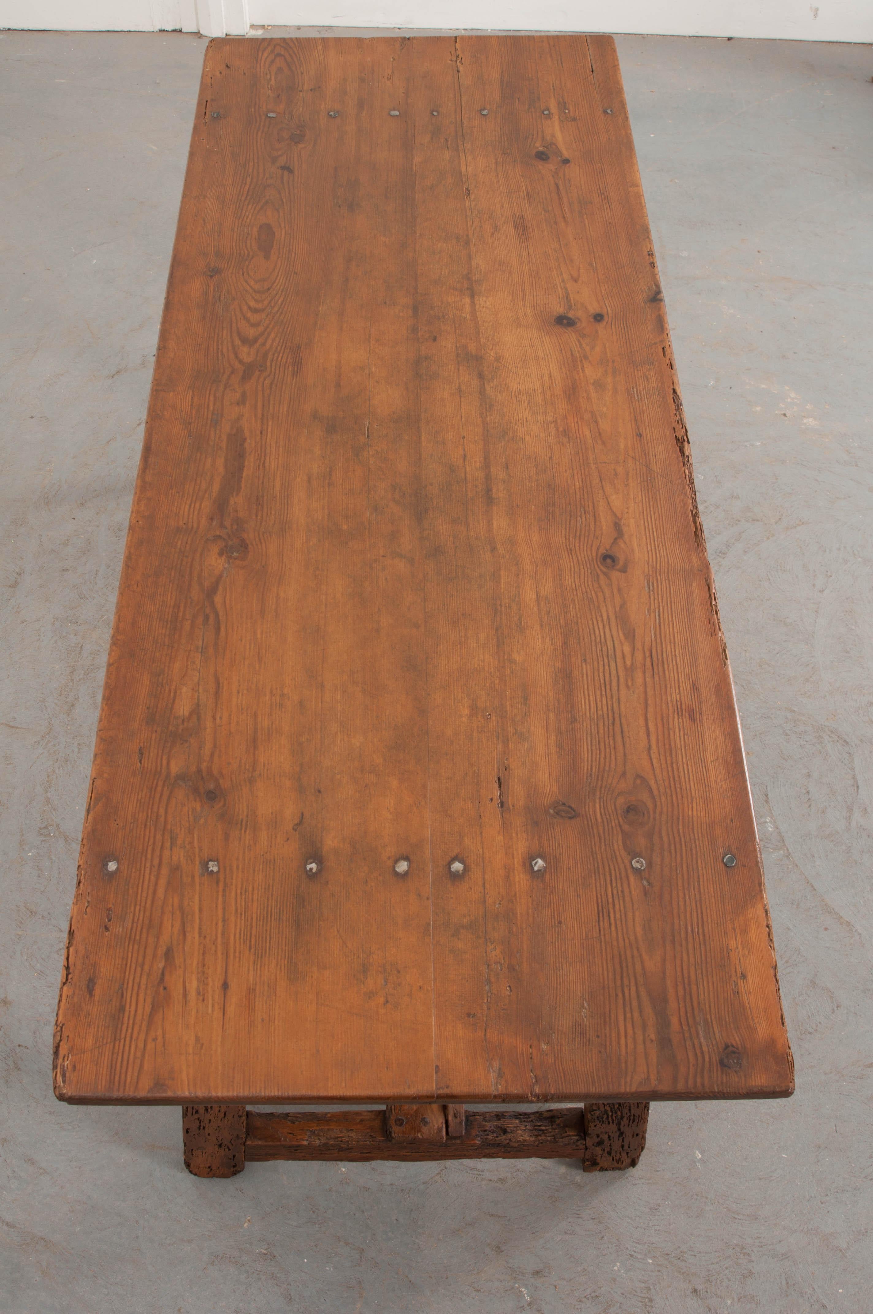 French 19th Century X-Base Farmhouse Table In Good Condition In Baton Rouge, LA