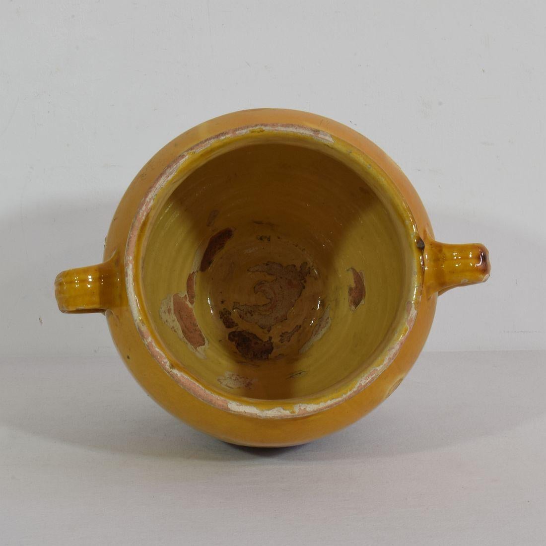 French 19th Century Yellow Glazed Ceramic Confit Jar 2