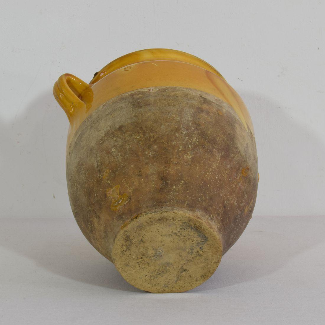 French 19th Century Yellow Glazed Ceramic Confit Jar 3