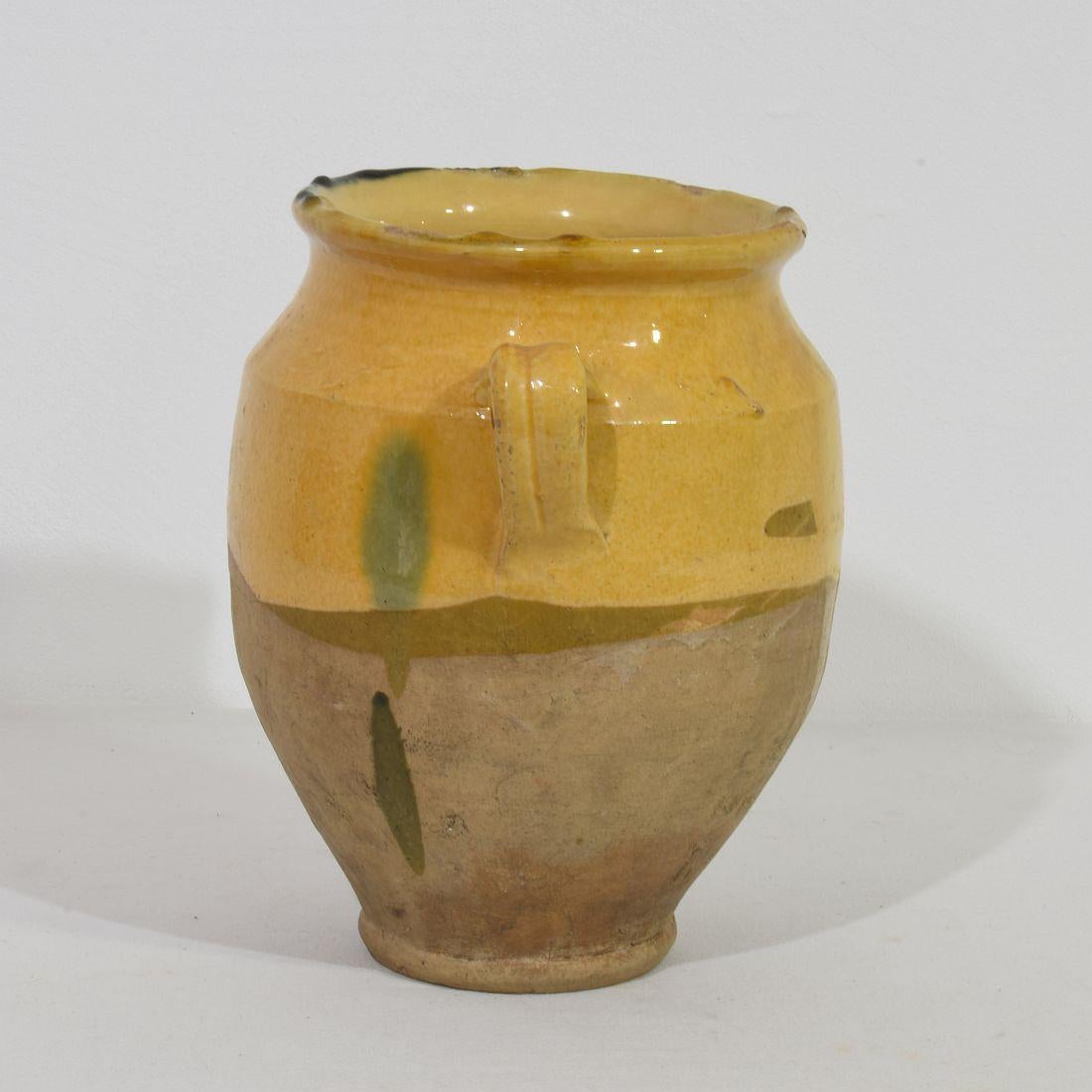 French 19th Century Yellow Glazed Ceramic Confit Jar/ Pot 2