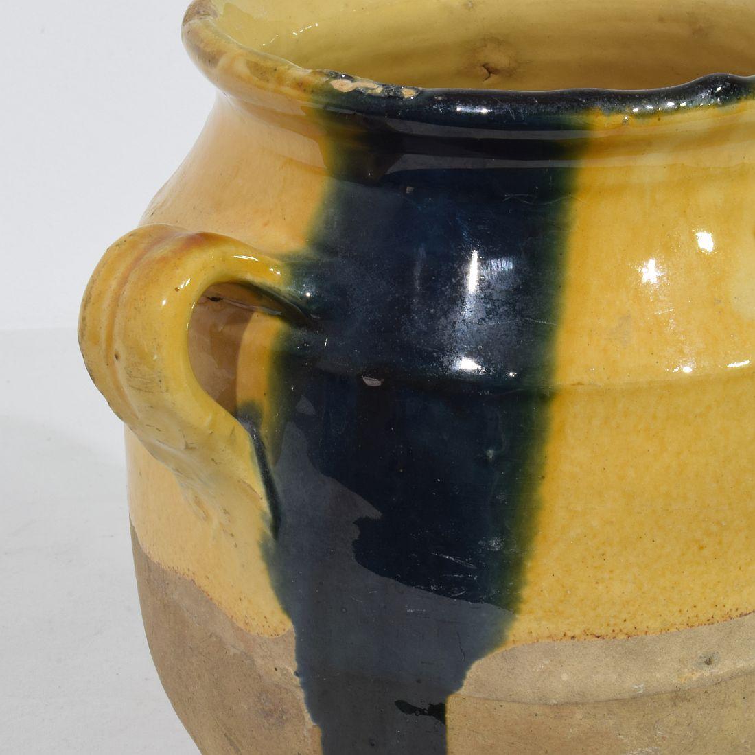 French 19th Century Yellow Glazed Ceramic Confit Jar/ Pot 3