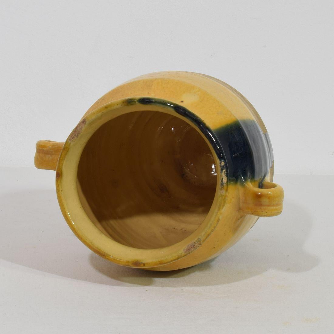 French 19th Century Yellow Glazed Ceramic Confit Jar/ Pot 4