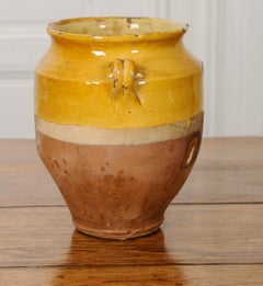 French 19th Century Yellow Glazed Confit Jar
