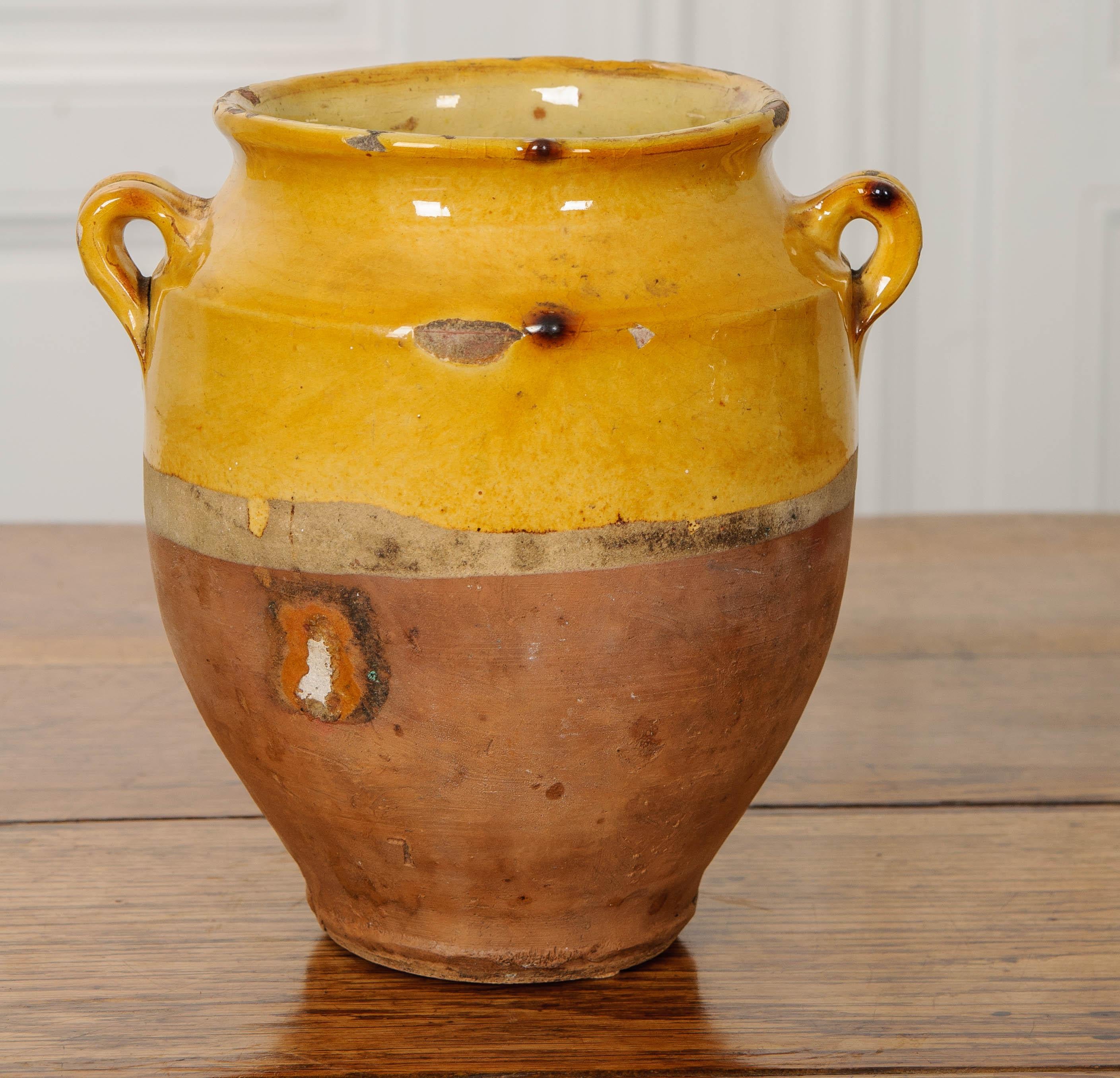 Other French 19th Century Yellow Glazed Confit Jar