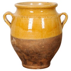 French 19th Century Yellow Glazed Confit Jar