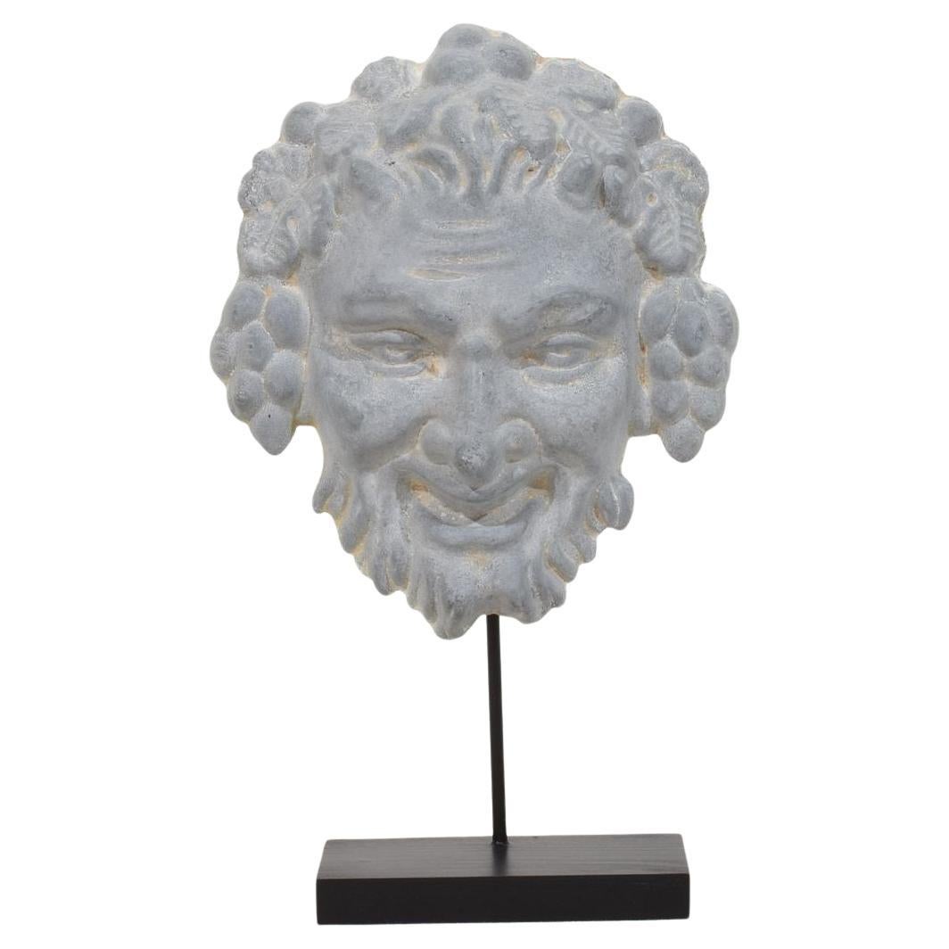 French, 19th Century, Zinc Bacchus Head Ornament
