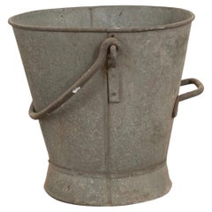 Antique French 19th Century Zinc Coal Pail