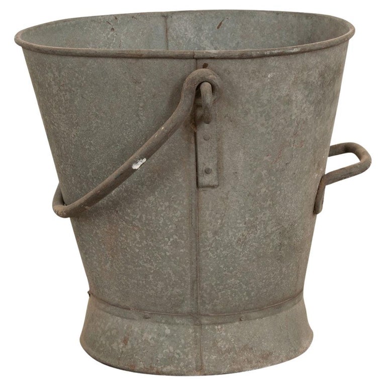 French 19th Century Zinc Coal Pail For Sale at 1stDibs