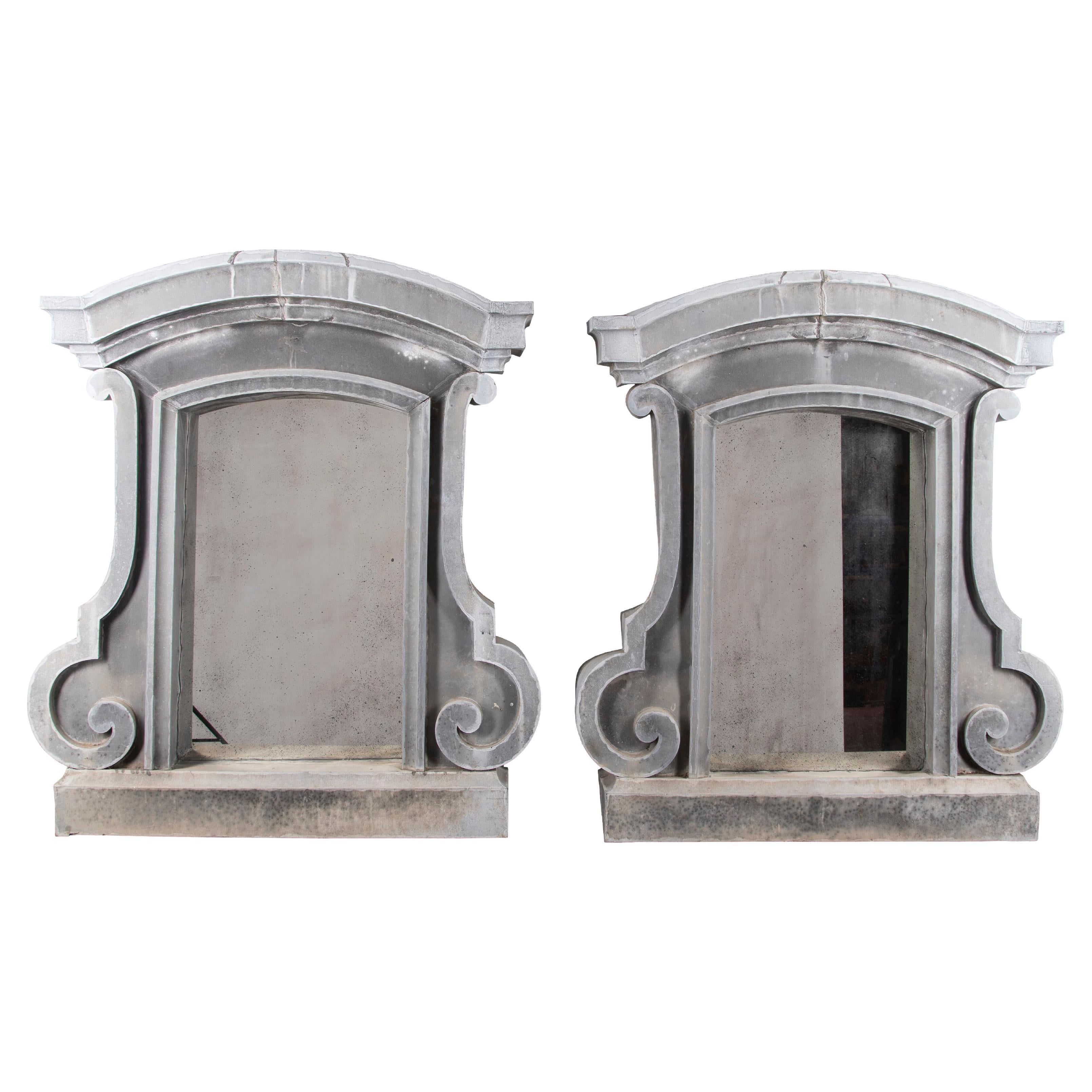 French 19th Century Zinc Frame Mirrors