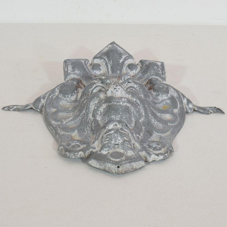 French, 19th Century, Zinc Head Mascaron Ornament For Sale 7