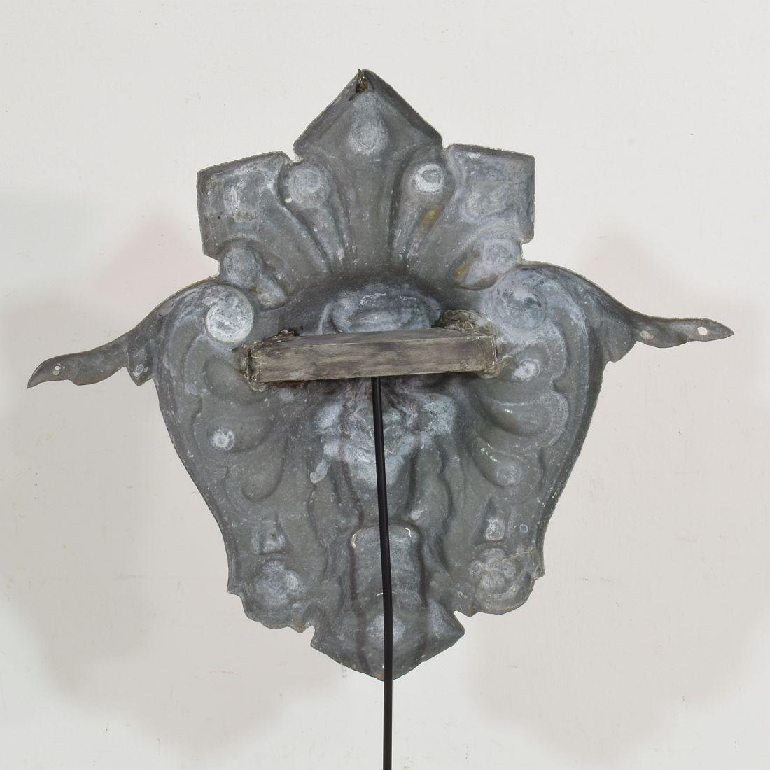 French, 19th Century, Zinc Head Mascaron Ornament 4