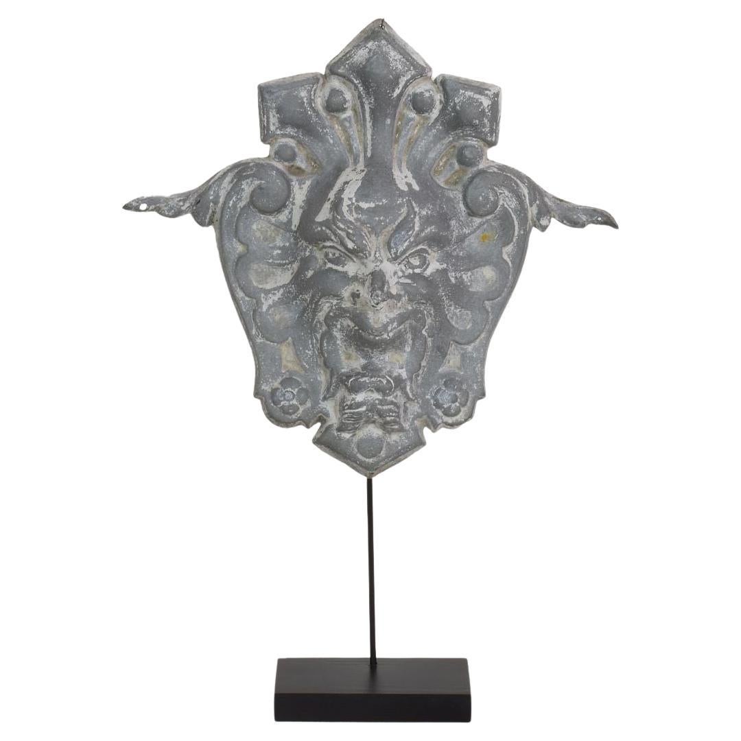 French, 19th Century, Zinc Head Mascaron Ornament