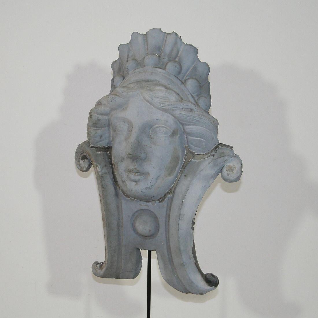 French, 19th Century, Zinc Head Ornament 2