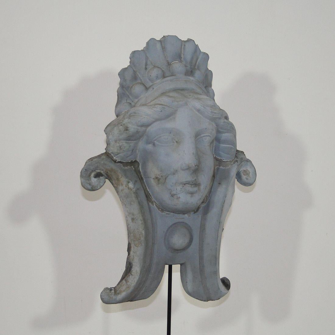 French, 19th Century, Zinc Head Ornament 3