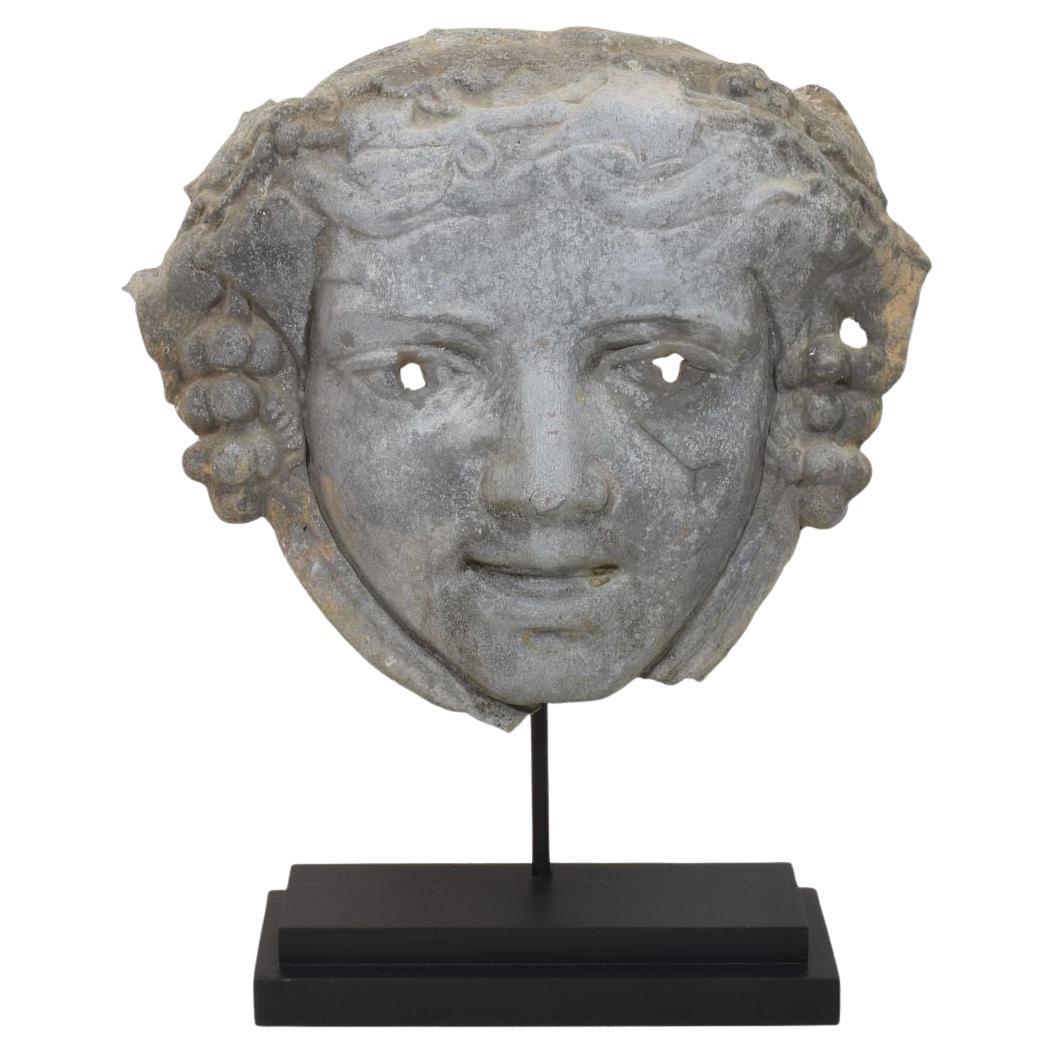 19th Century French Zinc Head Ornament, Belle Époque Style, Circa 1850 For Sale