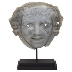 19th Century French Zinc Head Ornament, Belle Époque Style, Circa 1850