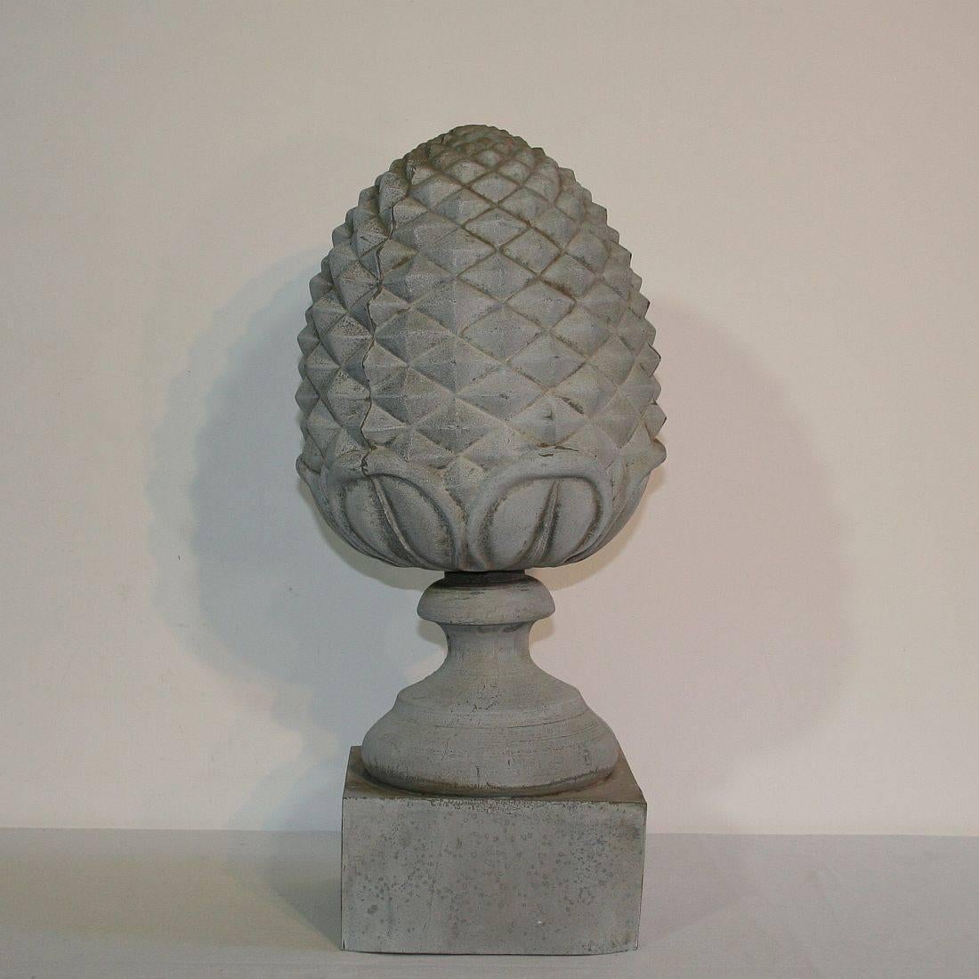 Belle Époque French 19th Century Zinc Pine Cone Roof Finial