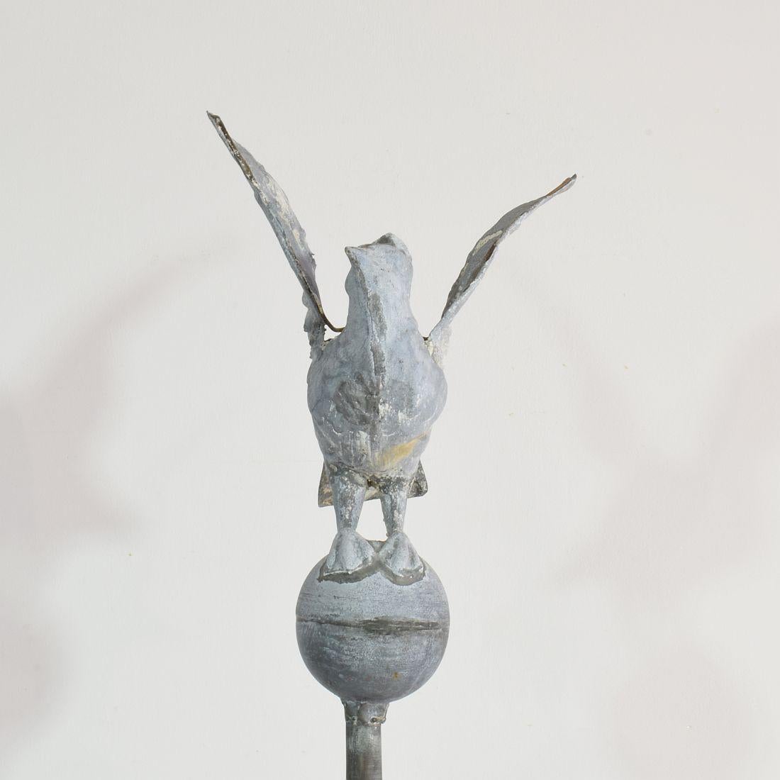 French 19th Century Zinc Roof Finial with a Dove 5