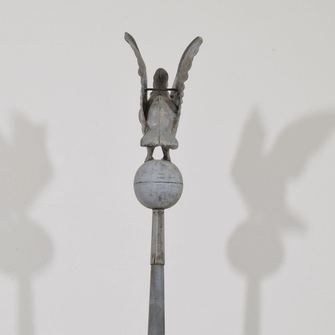 French 19th Century Zinc Roof Finial with a Dove 8