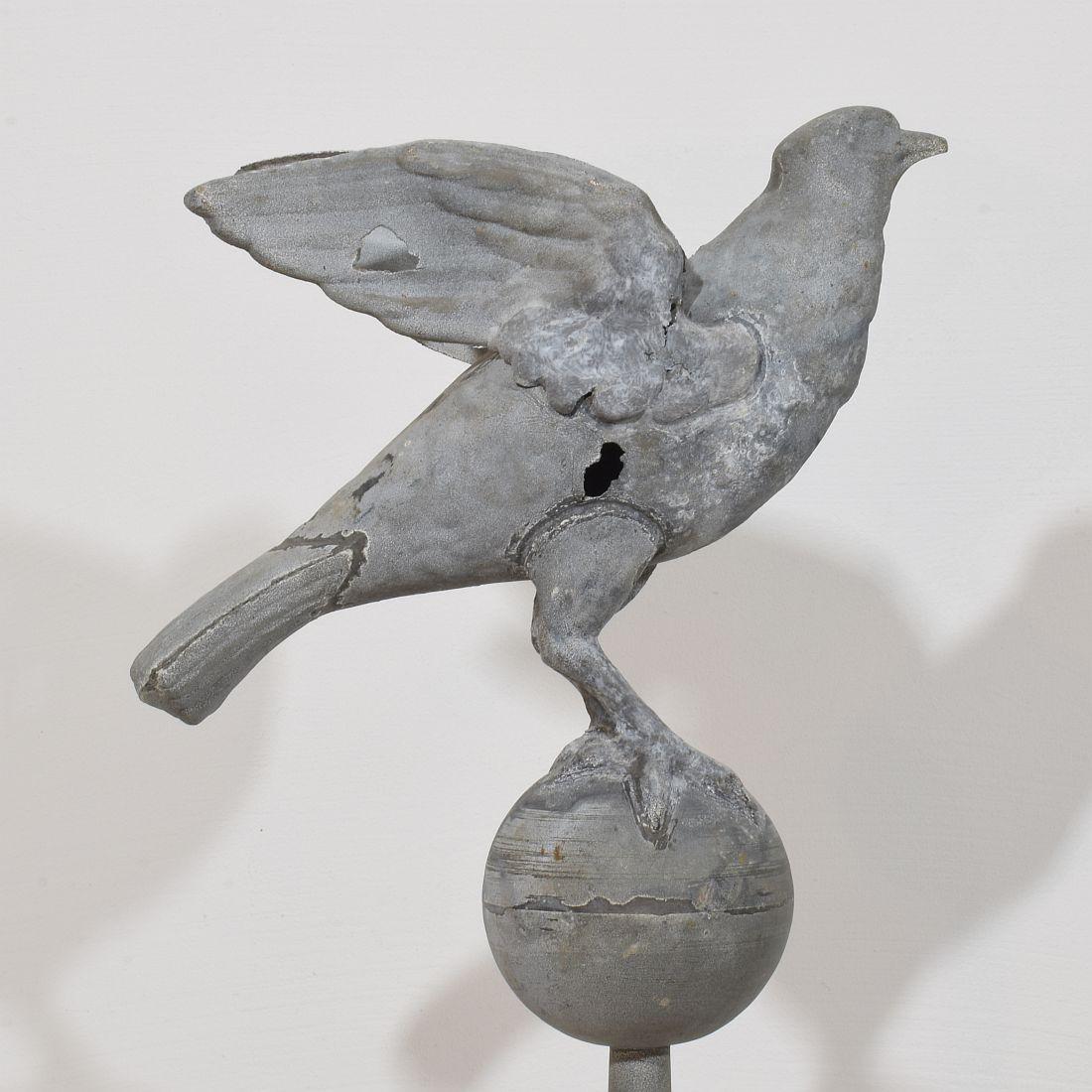 French 19th Century Zinc Roof Finial with a Dove For Sale 10