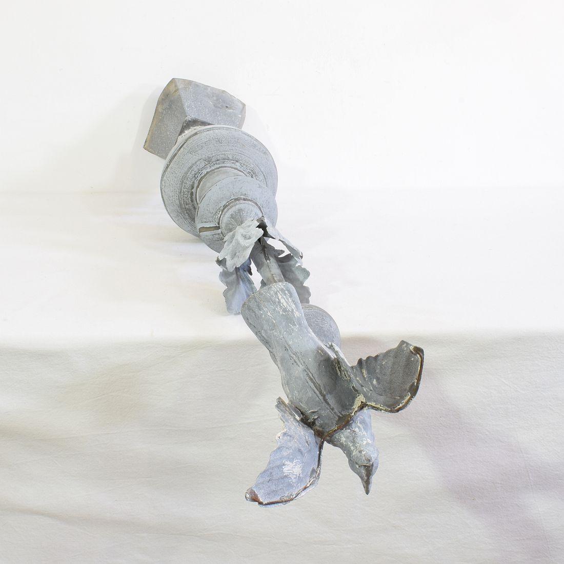 French 19th Century Zinc Roof Finial with a Dove 13