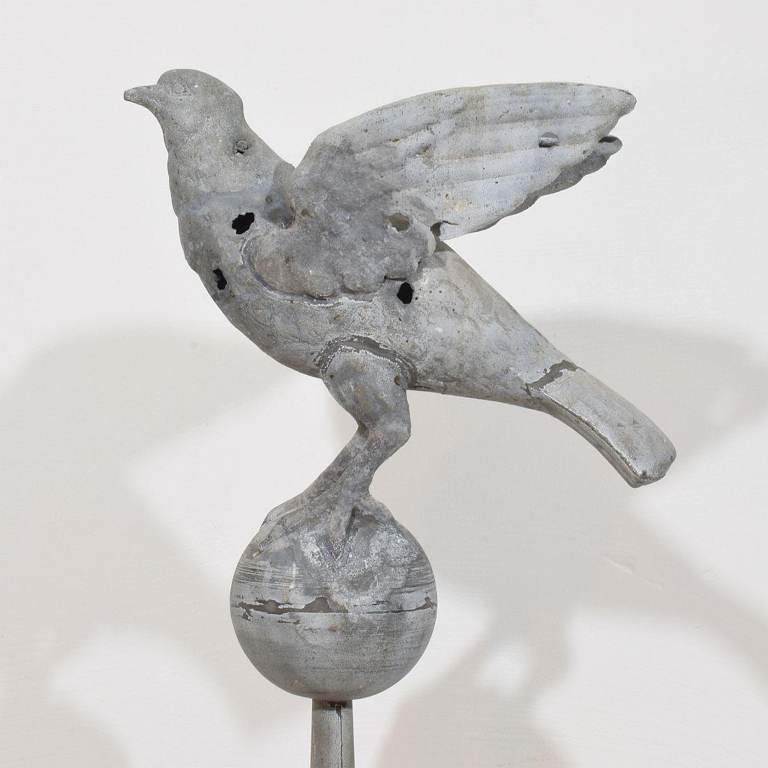 French 19th Century Zinc Roof Finial with a Dove For Sale 5