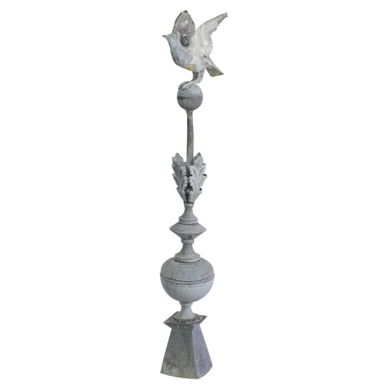 French 19th Century Zinc Roof Finial with a Dove at 1stDibs