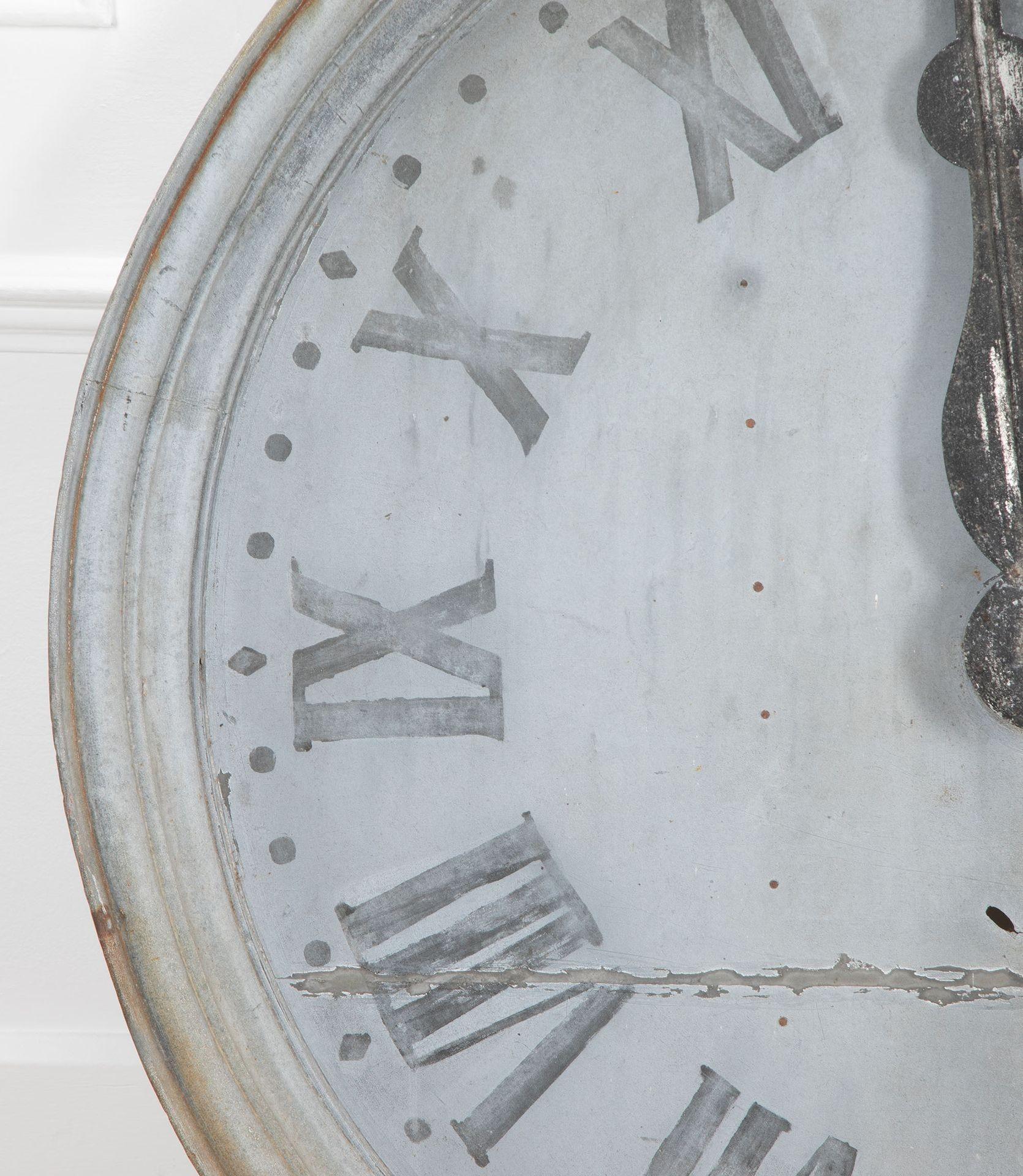 French 19th Century Zinc Tower Clock Face In Good Condition In Gloucestershire, GB