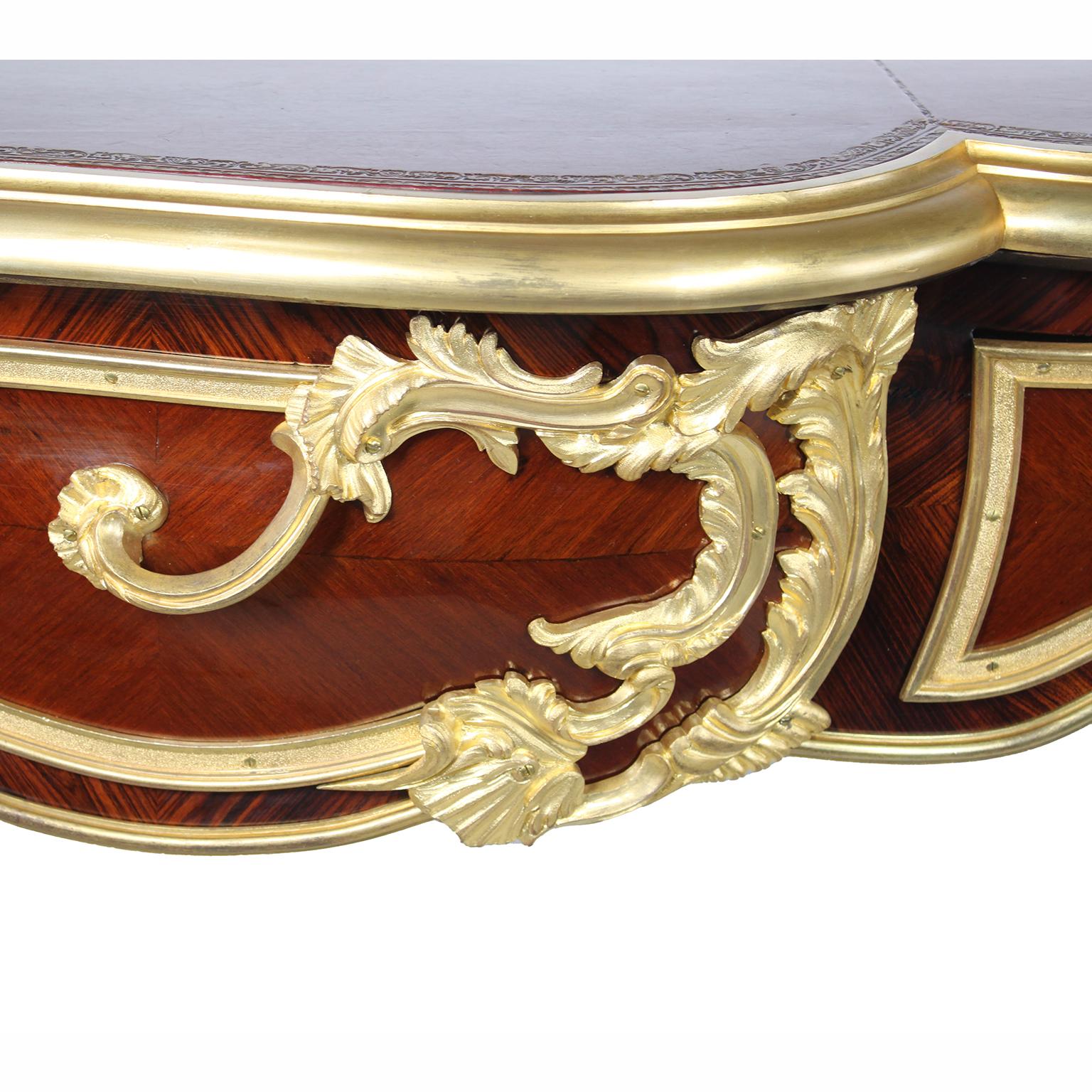 French 19th C.Louis XV Style Ormolu Mounted Bureau-Plat Desk Attr. Paul Sormani  For Sale 7