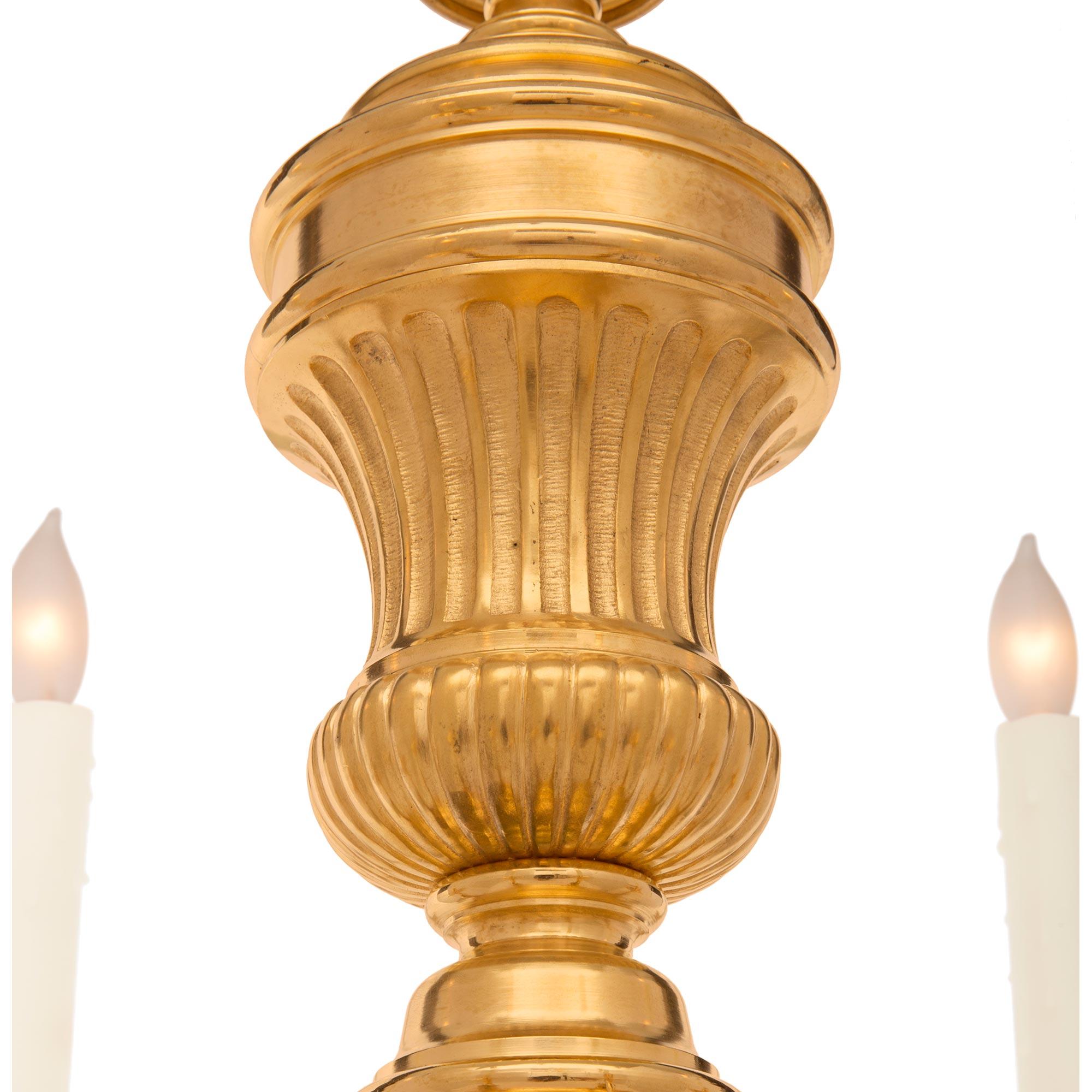 French 19th Louis XVI St. Ormolu Chandelier In Good Condition For Sale In West Palm Beach, FL