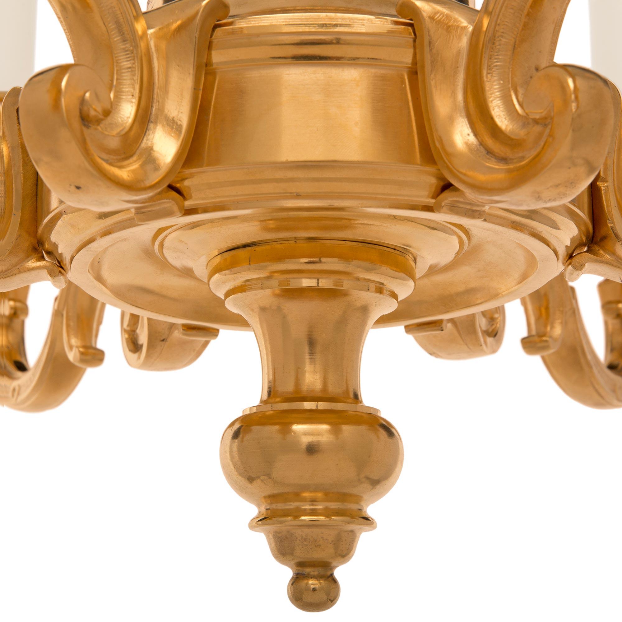 French 19th Louis XVI St. Ormolu Chandelier For Sale 1