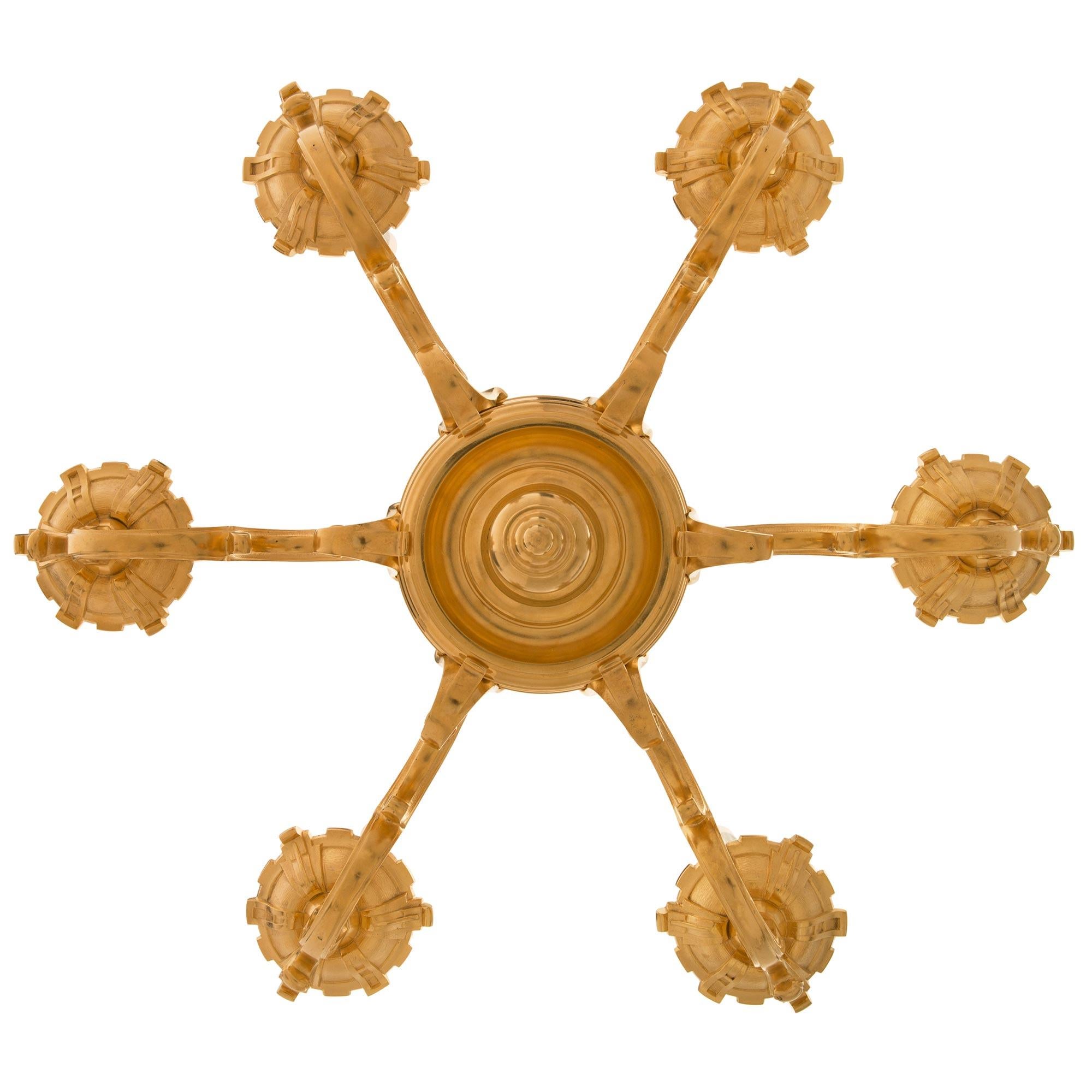 Araña francesa del siglo XIX de ormolu de estilo Luis XVI en venta 1