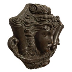 French 19th Louis XVI St. Patinated Bronze Decorative Wall Plaque