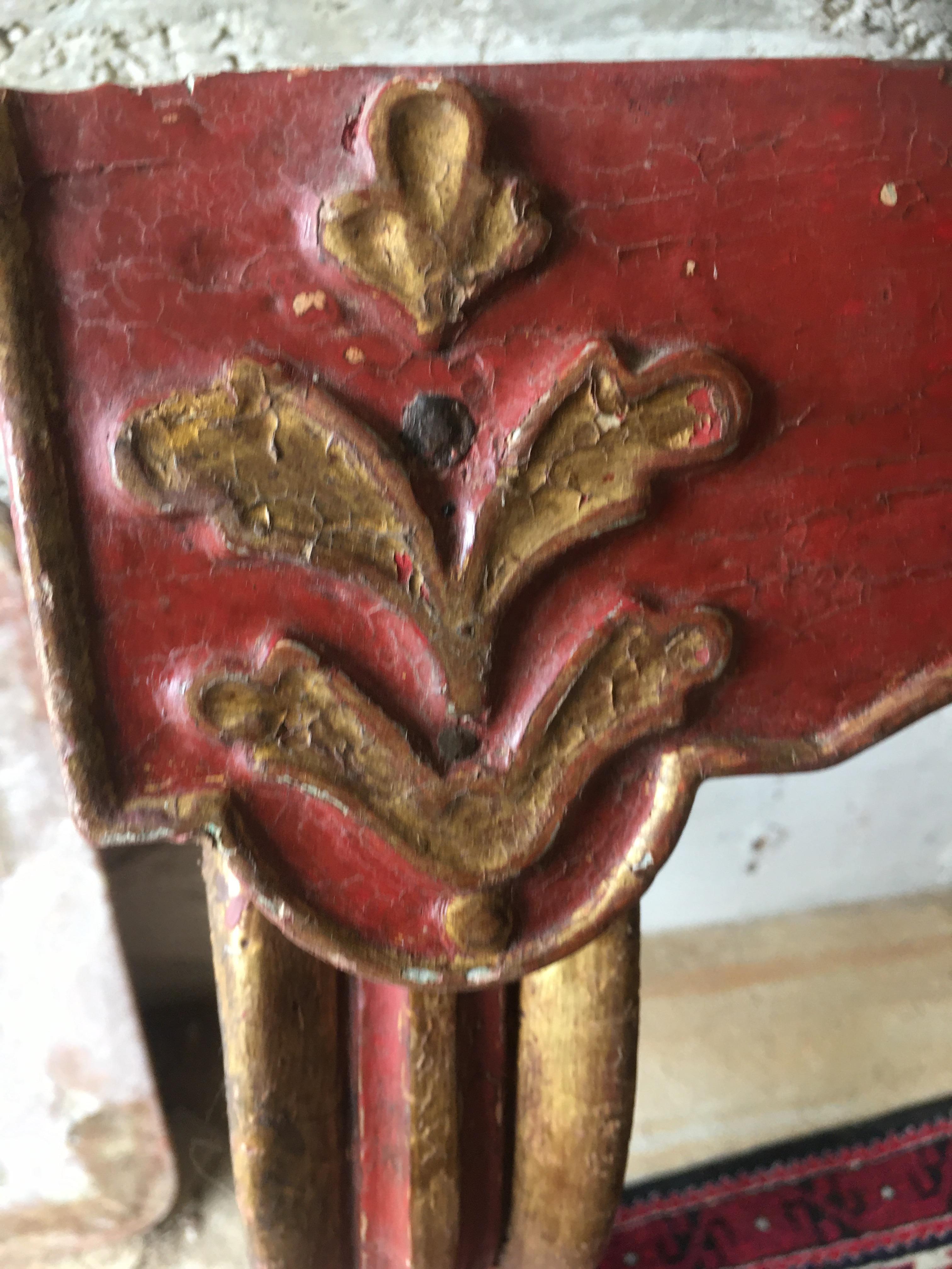 French 19th, Red and Gold Lacquered Console, Provence For Sale 13