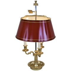 French 19th-Early 20th Century Empire Bronze Bouillotte Table or Desk Lamp