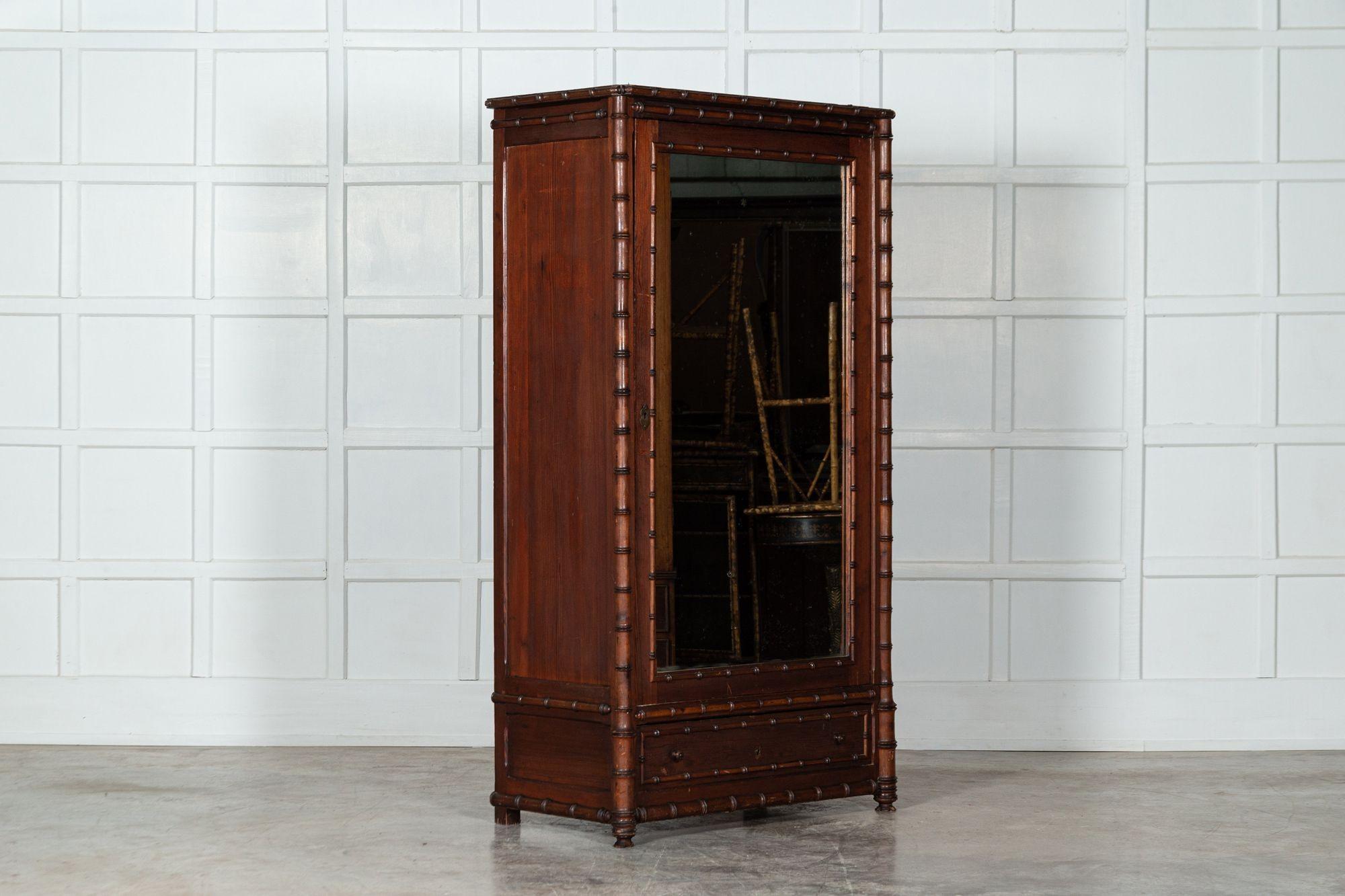 French 19th Century Pine Faux Bamboo Armoire 7