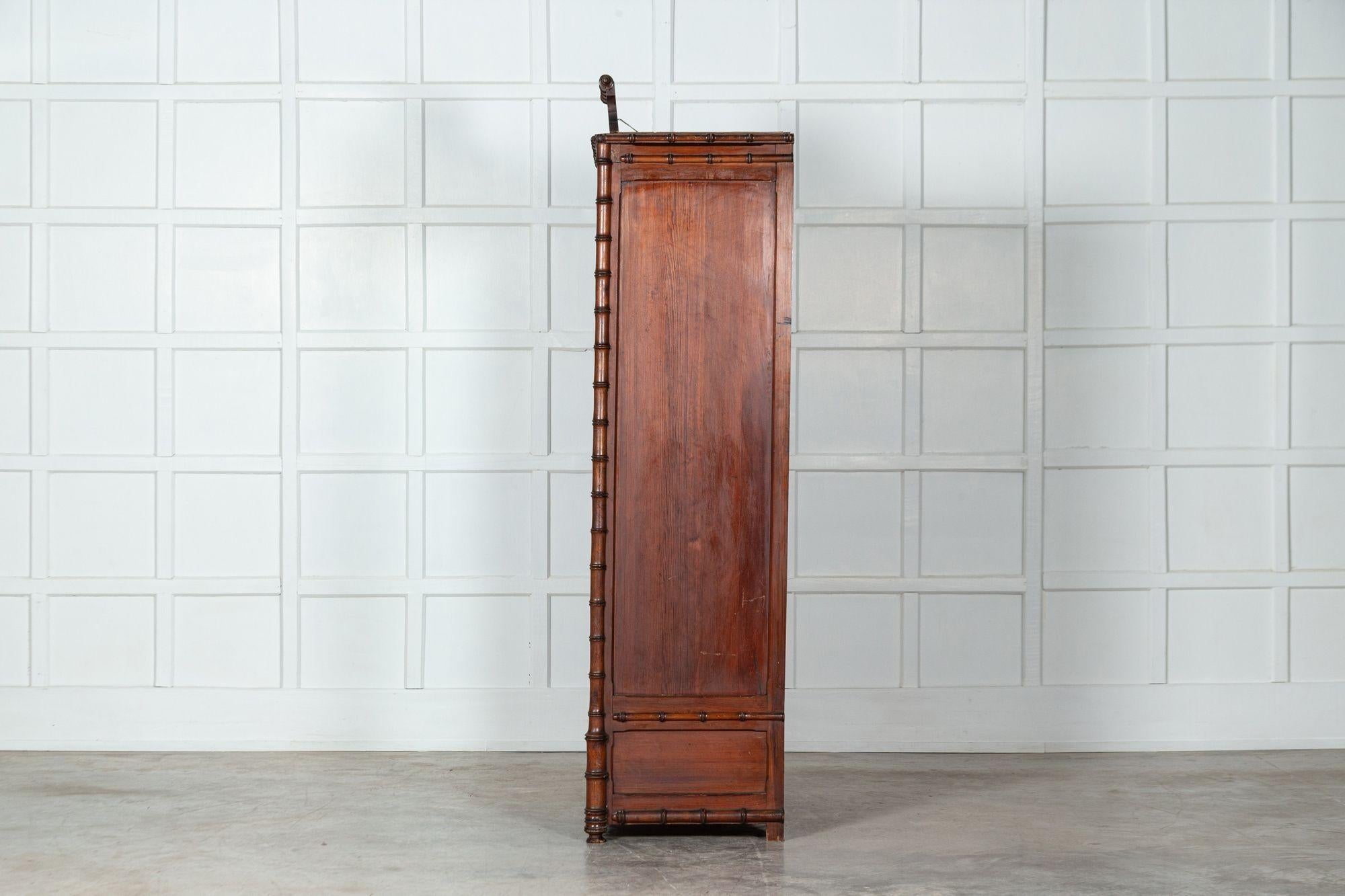 French 19th Century Pine Faux Bamboo Armoire 3