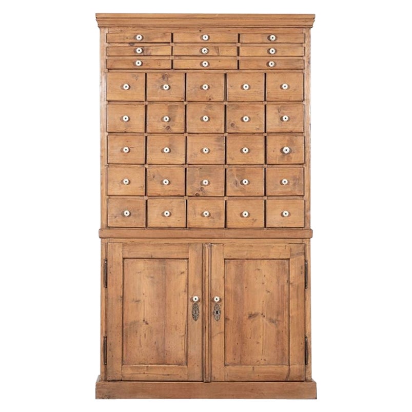French 19thC Pine Haberdashery Cabinet