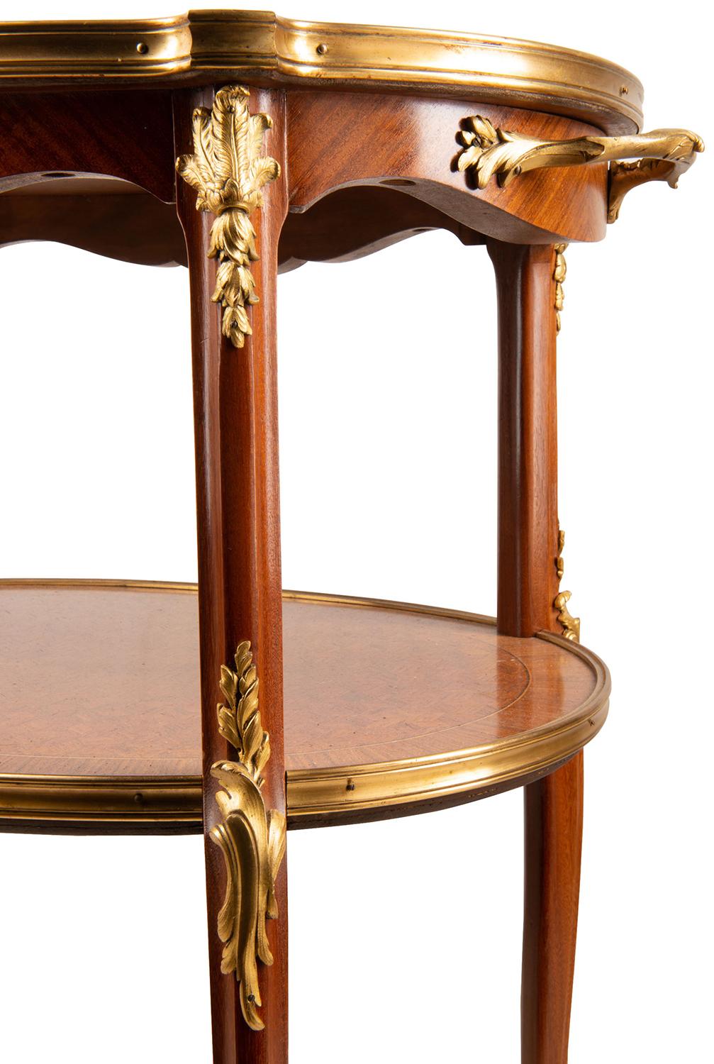 French 19th Century Two-Tier Étagère, Linke Influenced In Good Condition In Brighton, Sussex