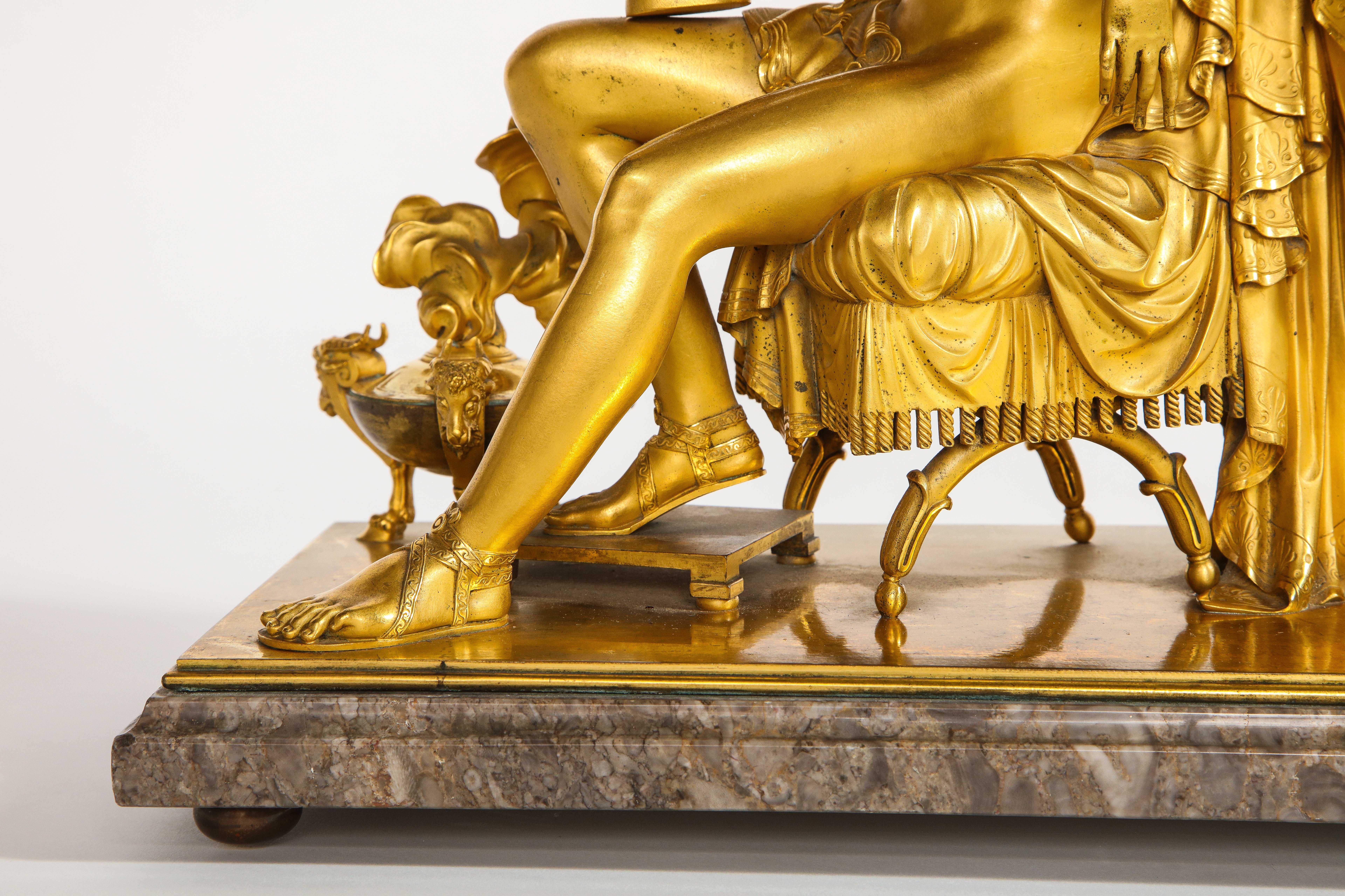 Groupe d'amoureux en bronze doré d'époque Empire 1er siècle français, Att. Thomire A Paris - Paris en vente 3